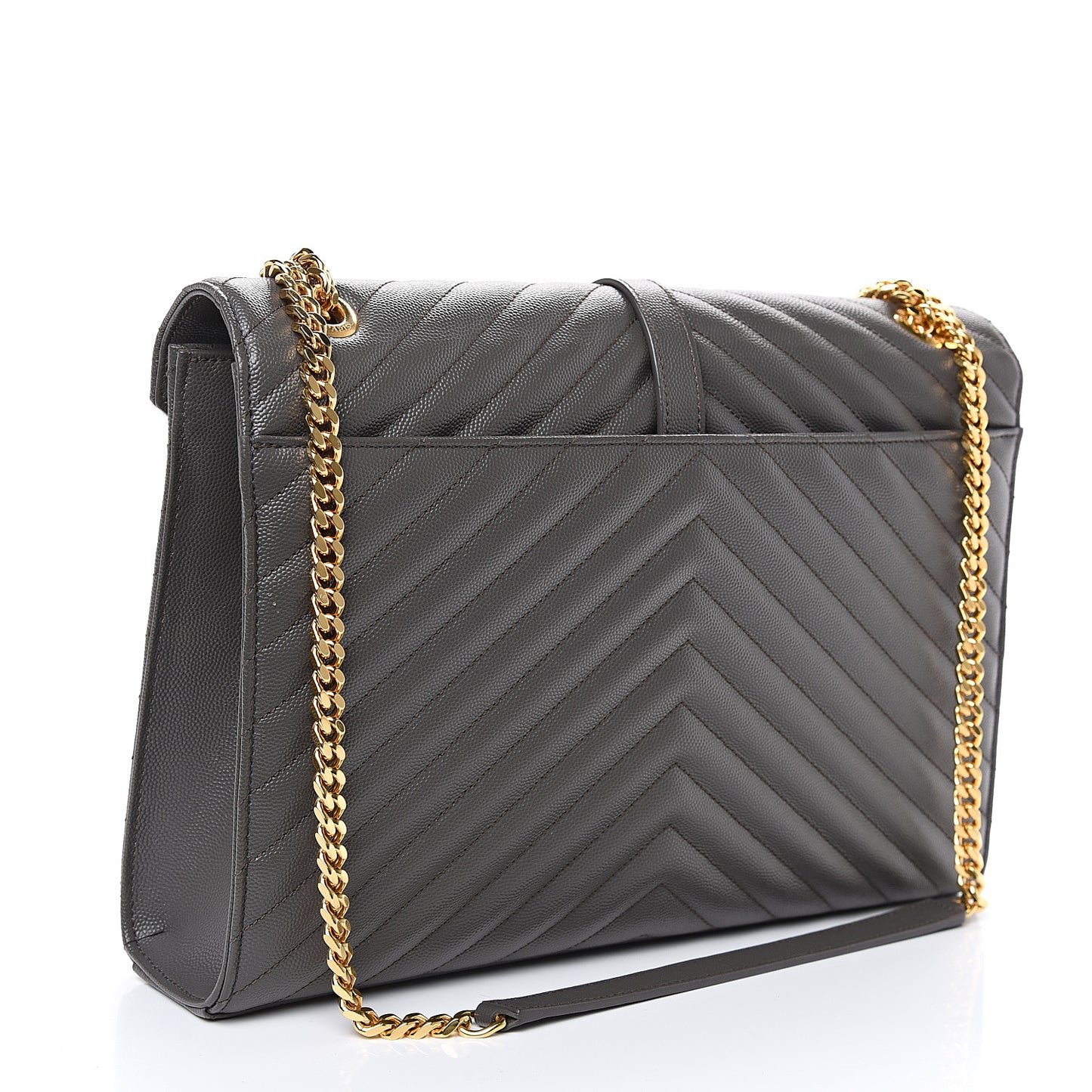 Grain De Poudre Matelasse Chevron Large Monogram Satchel Earth