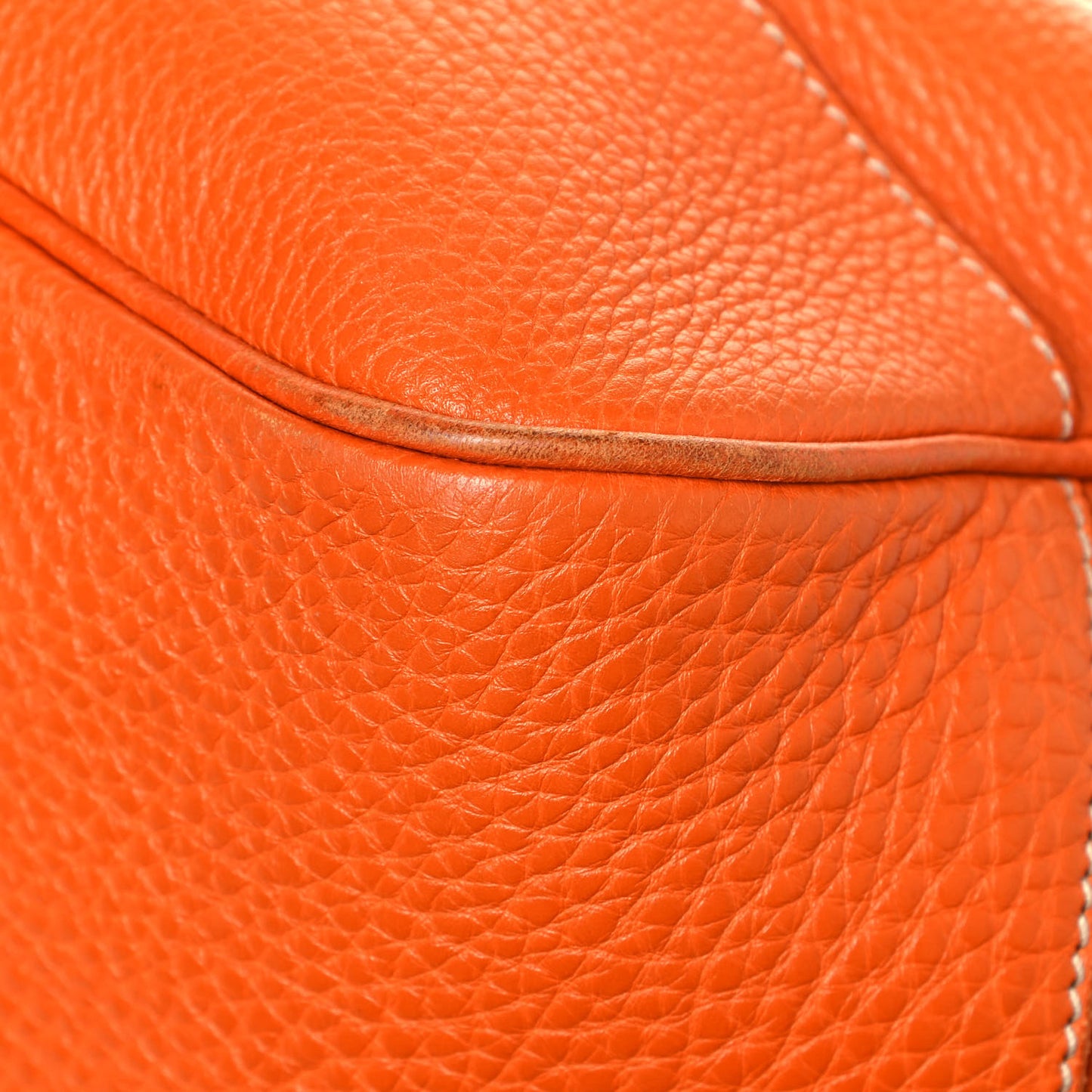 Vitello Daino Lizard Shoulder Bag Orange