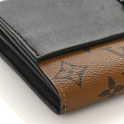 Louis Vuitton Calfskin Reverse Monogram Column Sarah Wallet Black 7 of 8