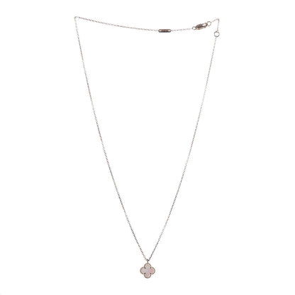 Van Cleef & Arpels 18K Yellow Gold Mother of Pearl Sweet Alhambra Pendant Necklace 3 of 8