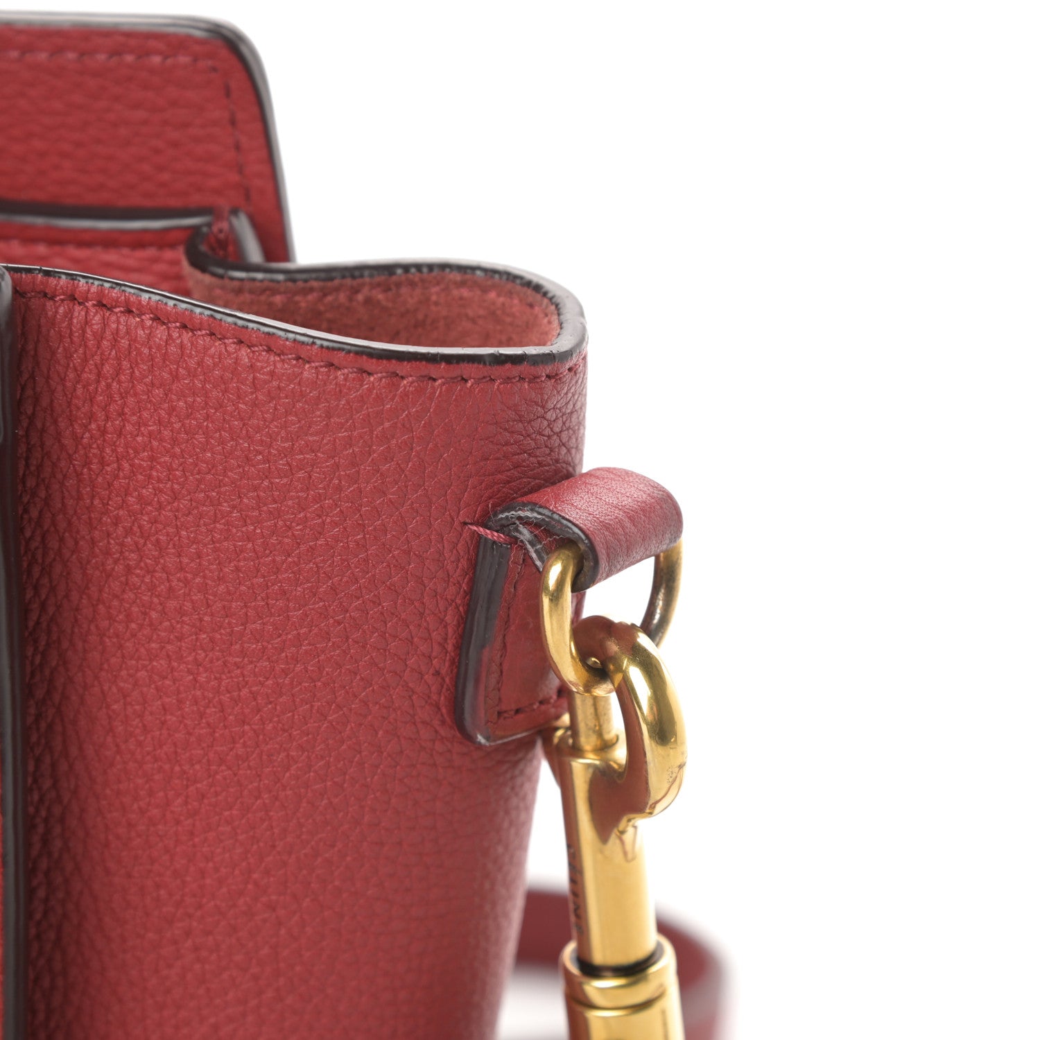 Celine Drummed Calfskin Nano Luggage Red 15 of 16