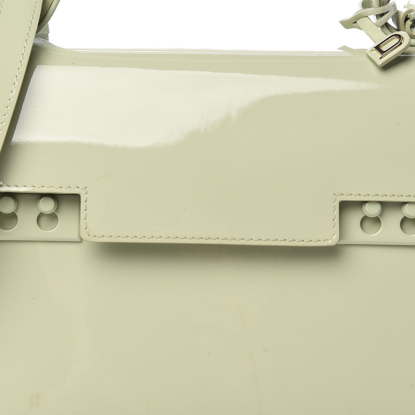 Patent Calfskin MM Tempete Satchel Almond