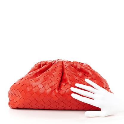 Bottega Veneta Nappa Maxi Intrecciato The Pouch Oversized Clutch Bright Red 2 of 10