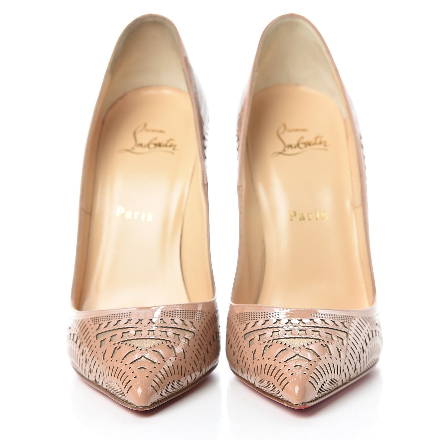 Patent Suede Burma Laser Cut Kristali 120 Pumps 39 Nude