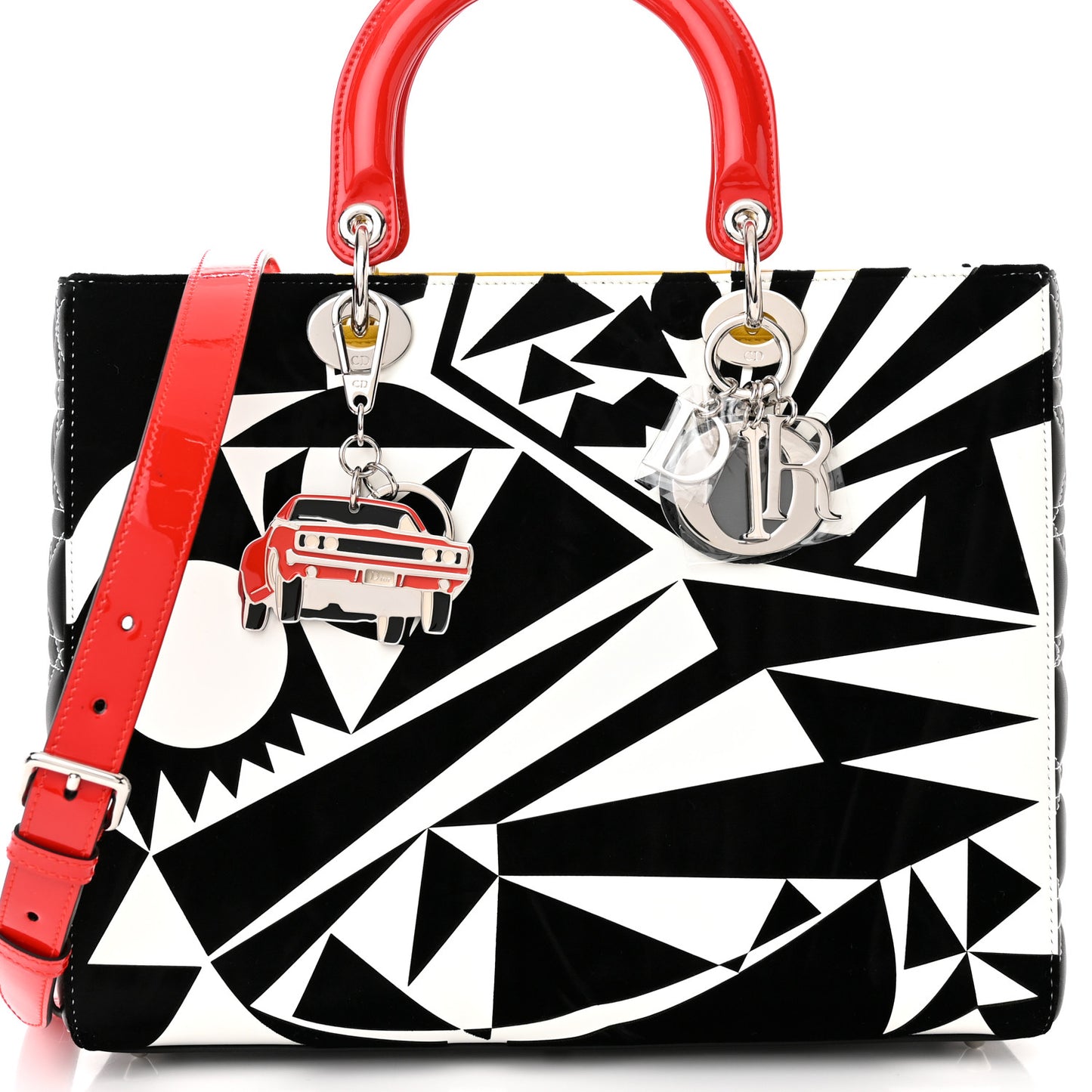 X MATTHEW PORTER Patent Printed Calfskin Cannage Medium Lady Multicolor