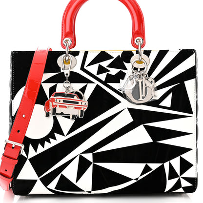 Christian Dior X MATTHEW PORTER Patent Printed Calfskin Cannage Medium Lady Multicolor 7 of 10