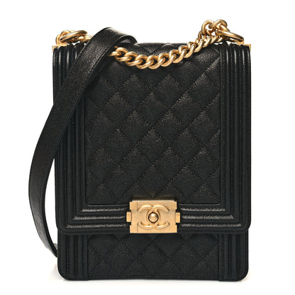 Chanel Caviar Quilted North South Boy Flap Black 1 of 10