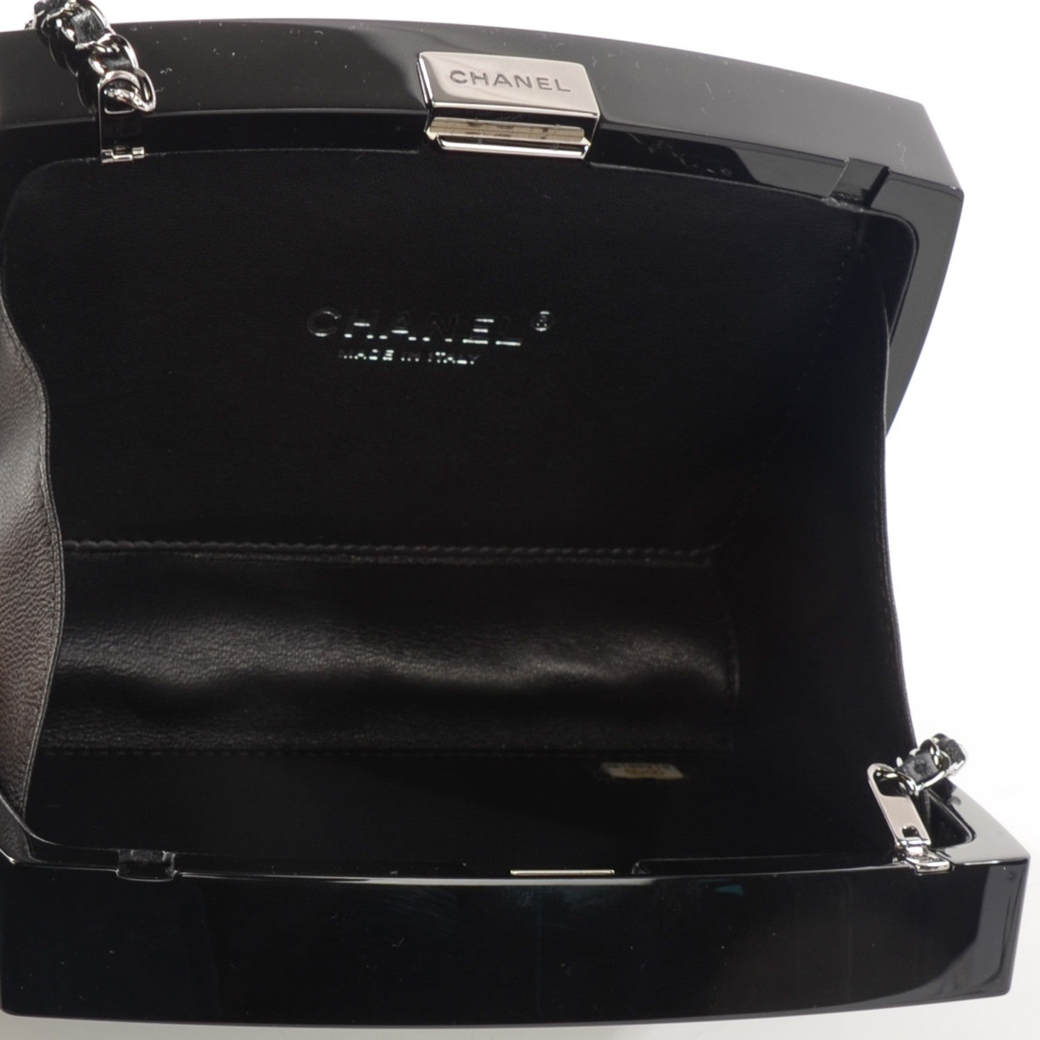 Chanel Plexiglass Compact Box Clutch Black 5 of 8
