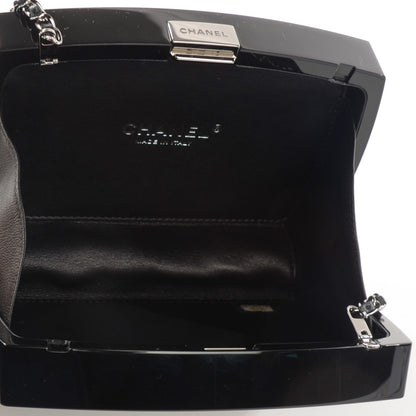 Chanel Plexiglass Compact Box Clutch Black 5 of 8