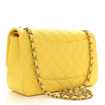Chanel Caviar Quilted Jumbo Double Flap Yellow 3 of 10