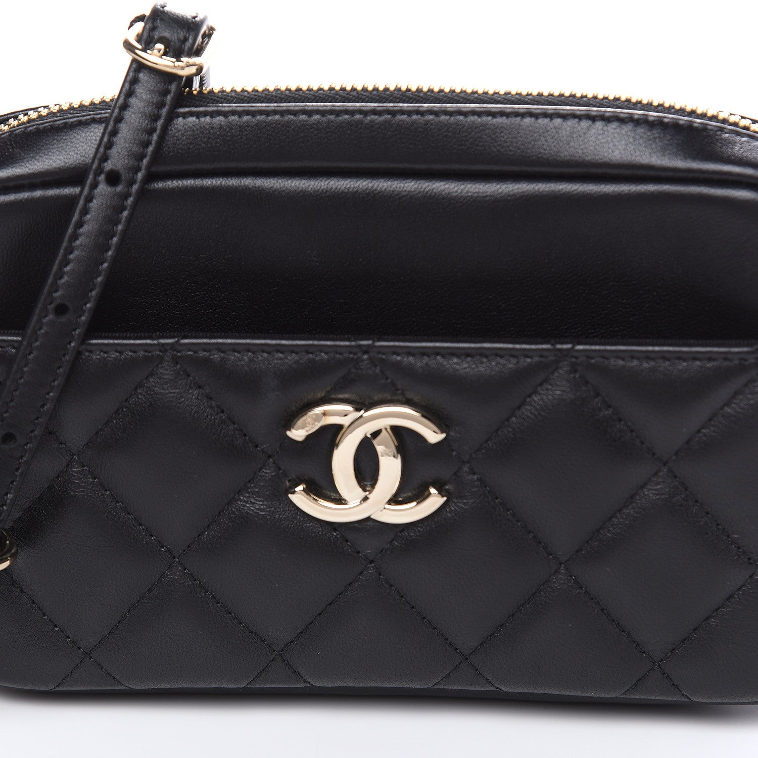 Chanel Lambskin Quilted Waist Bag Black 13 of 14