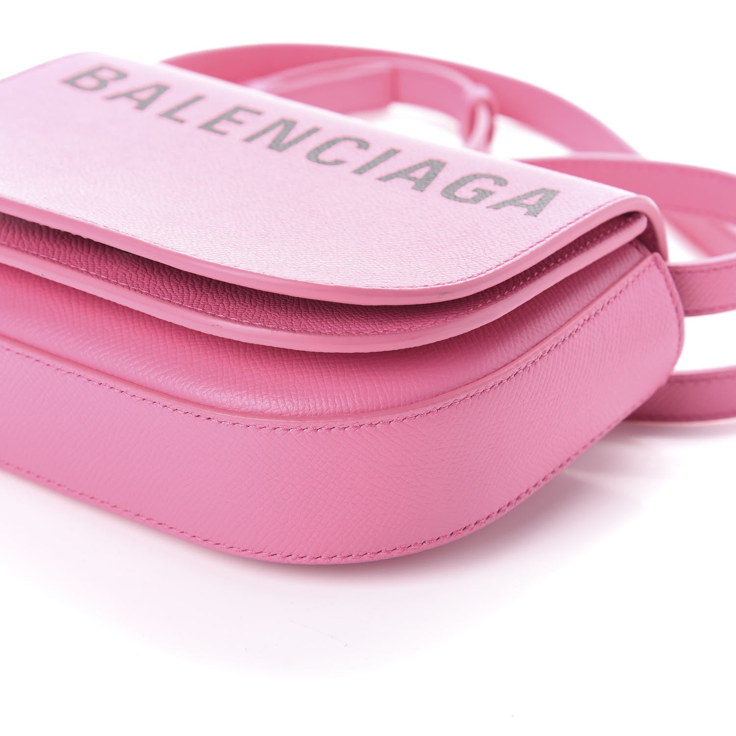 Balenciaga Signature Grained Calfskin Logo Print Ville Day Bag XS Rose Bubblegum Black 8 of 8
