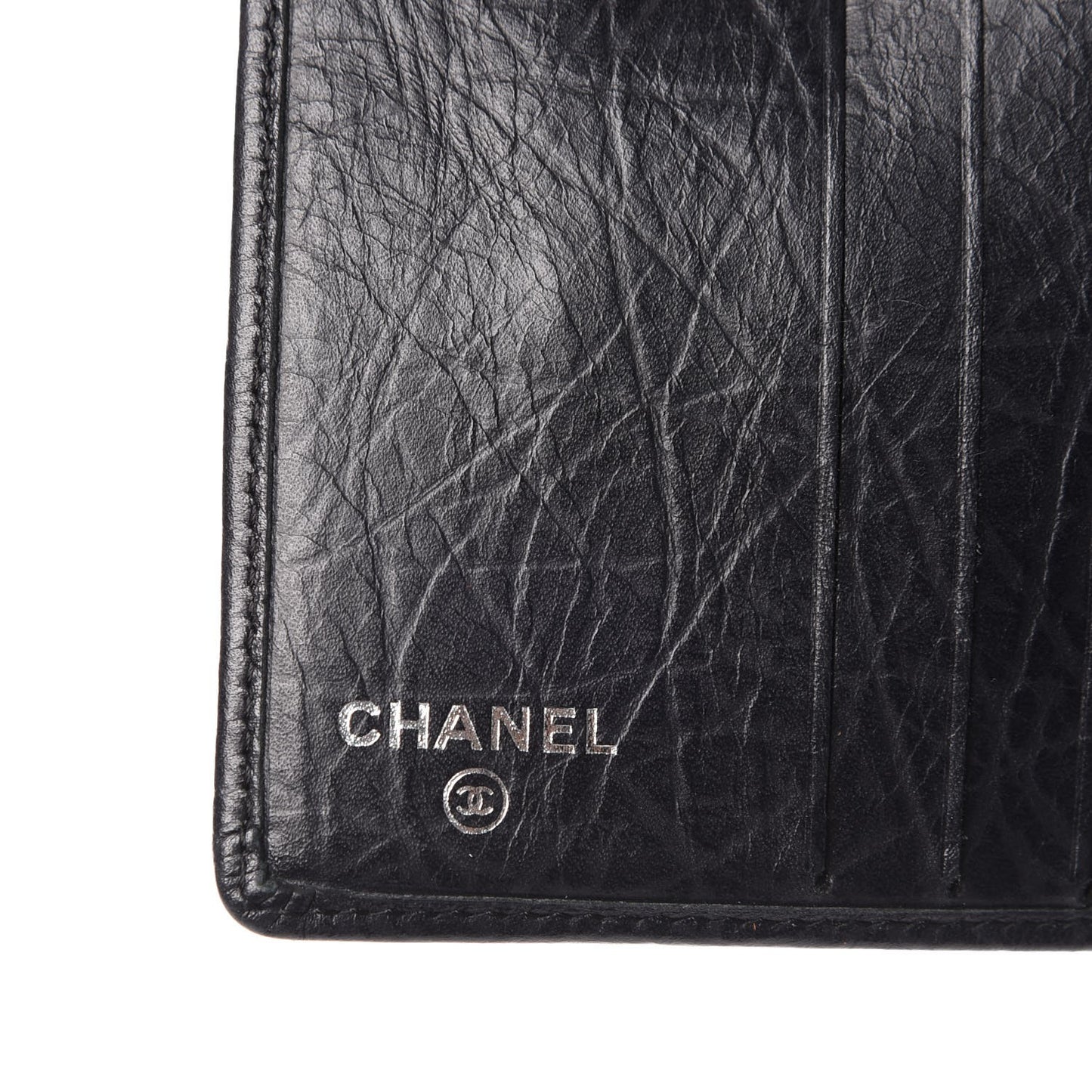 Calfskin Quilted Cambon Bi-Fold Wallet Black