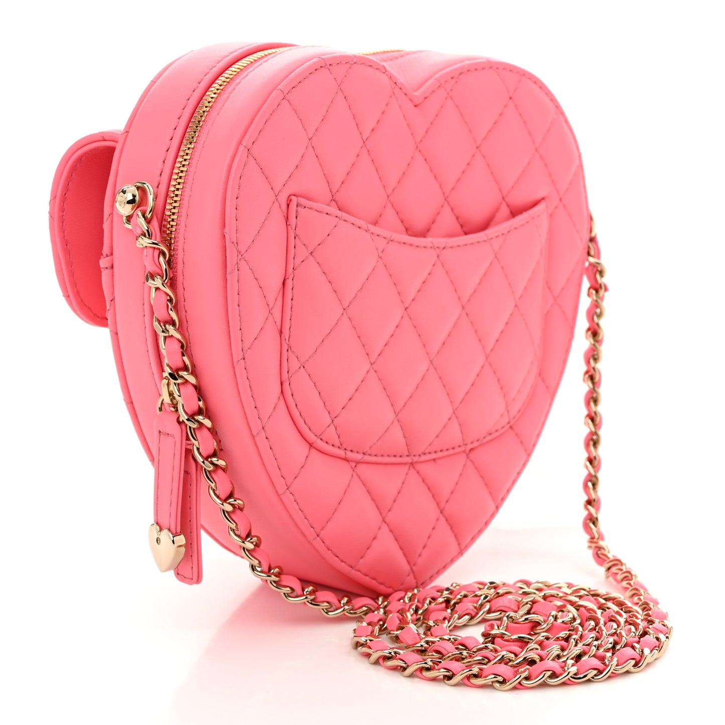 Lambskin Quilted CC In Love Heart Bag Pink