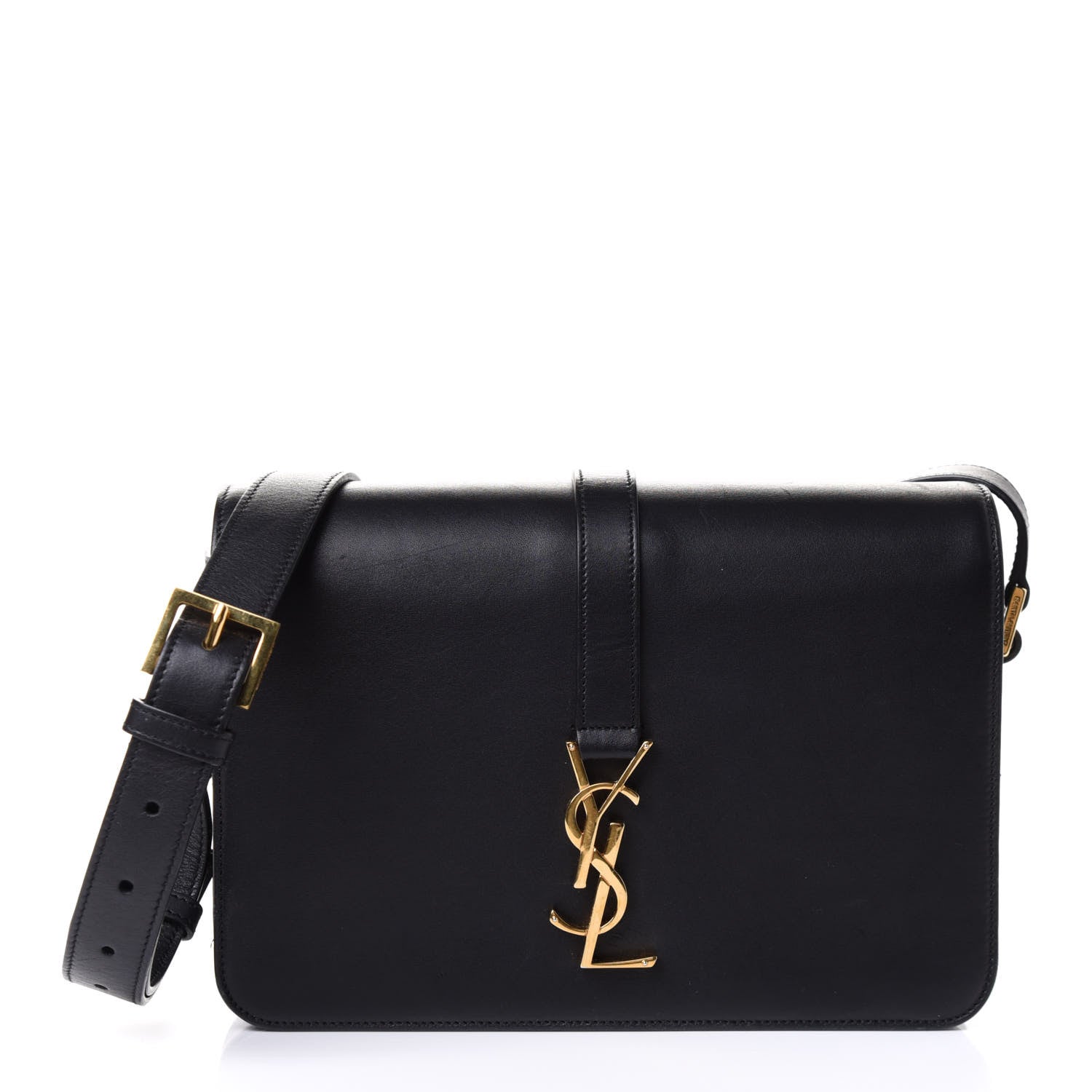 Saint Laurent Smooth Calfskin Medium Classic Monogram Universite Bag Black 1 of 4