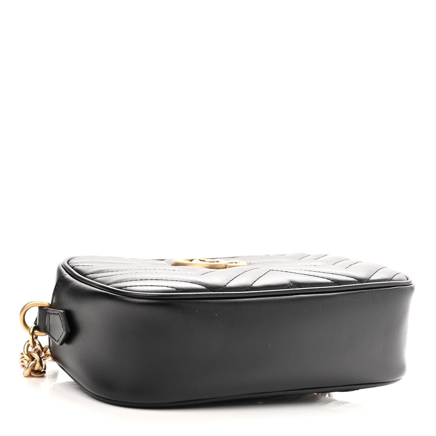 Calfskin Matelasse Small GG Marmont Chain Shoulder Bag Black
