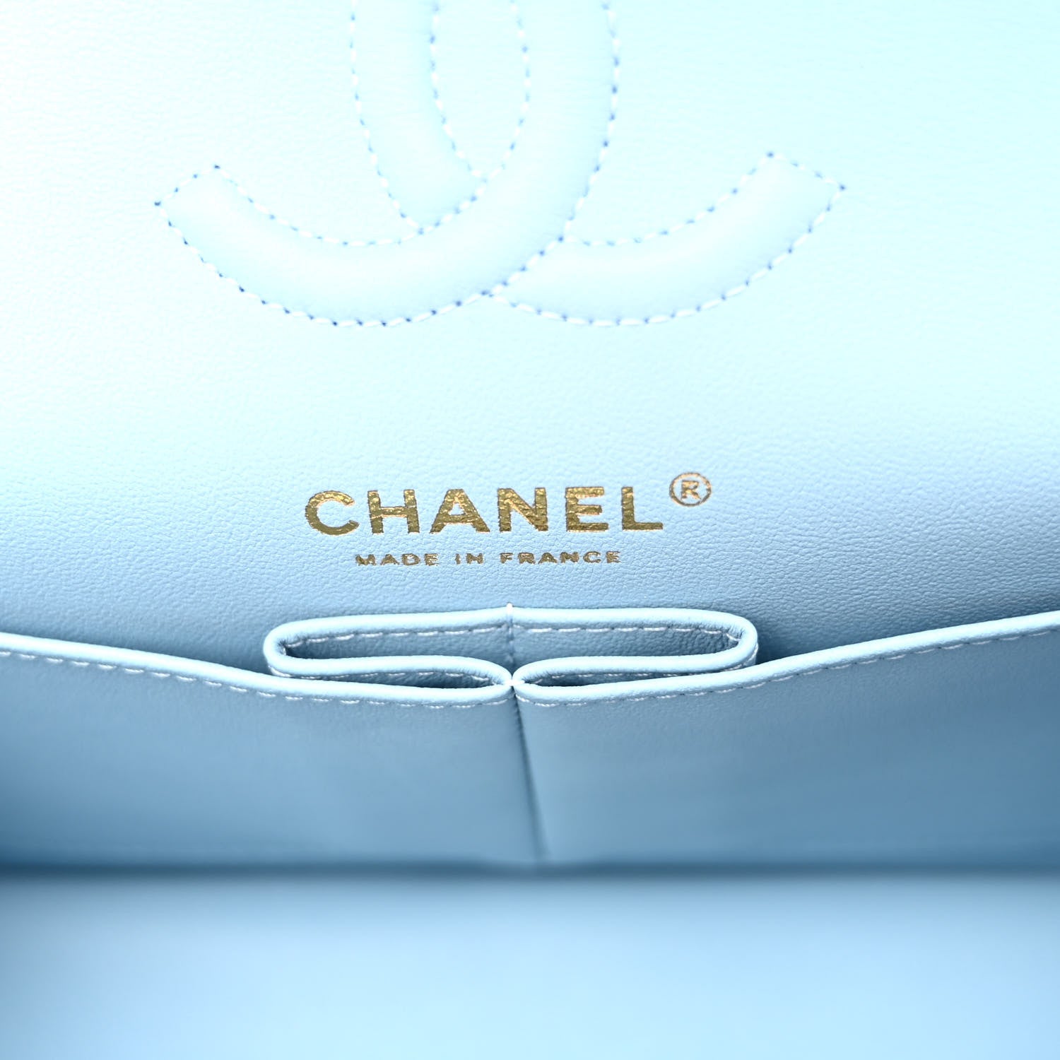 Chanel Caviar Quilted Small Double Flap Light Blue 6 of 10