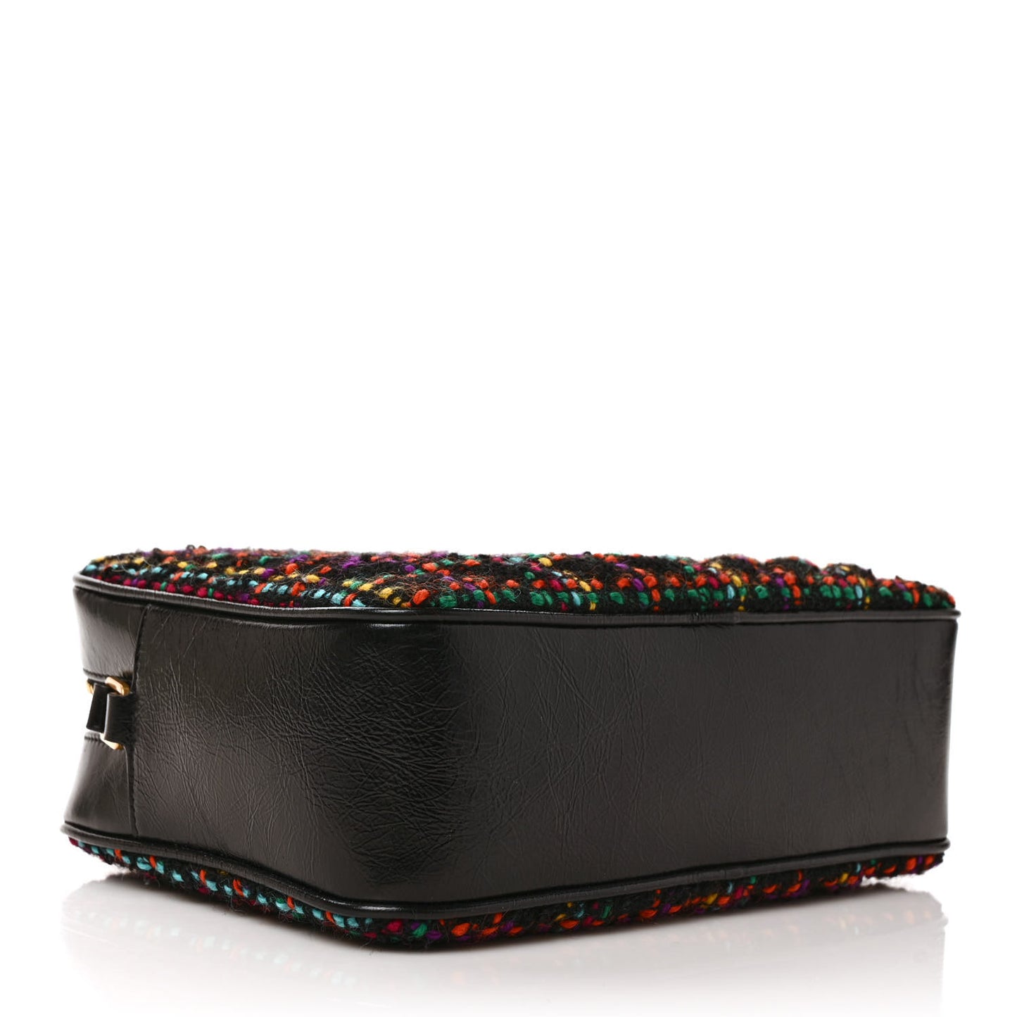 Tweed Calfskin Monogram Lou Camera Bag Black