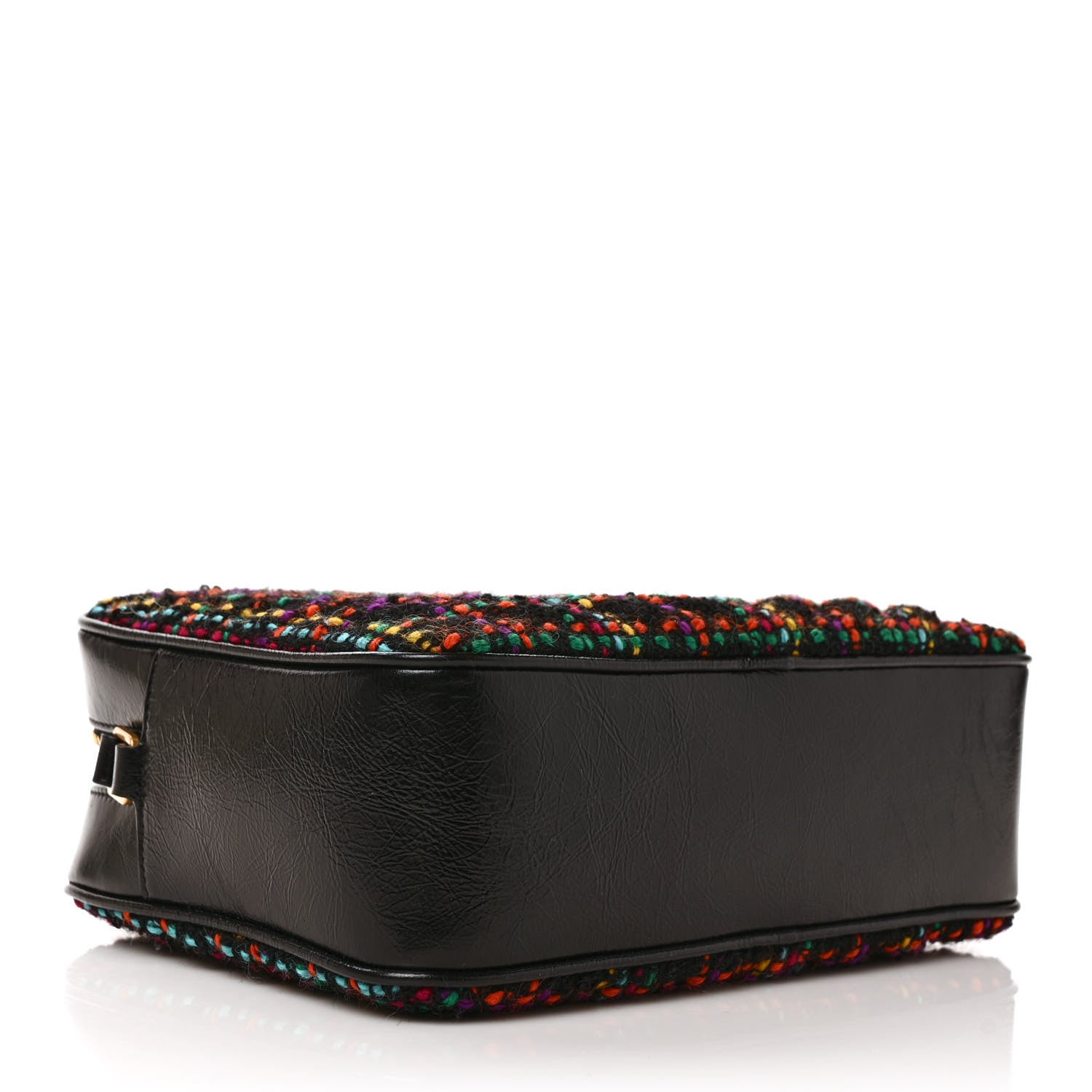 Saint Laurent Tweed Calfskin Monogram Lou Camera Bag Black 4 of 9