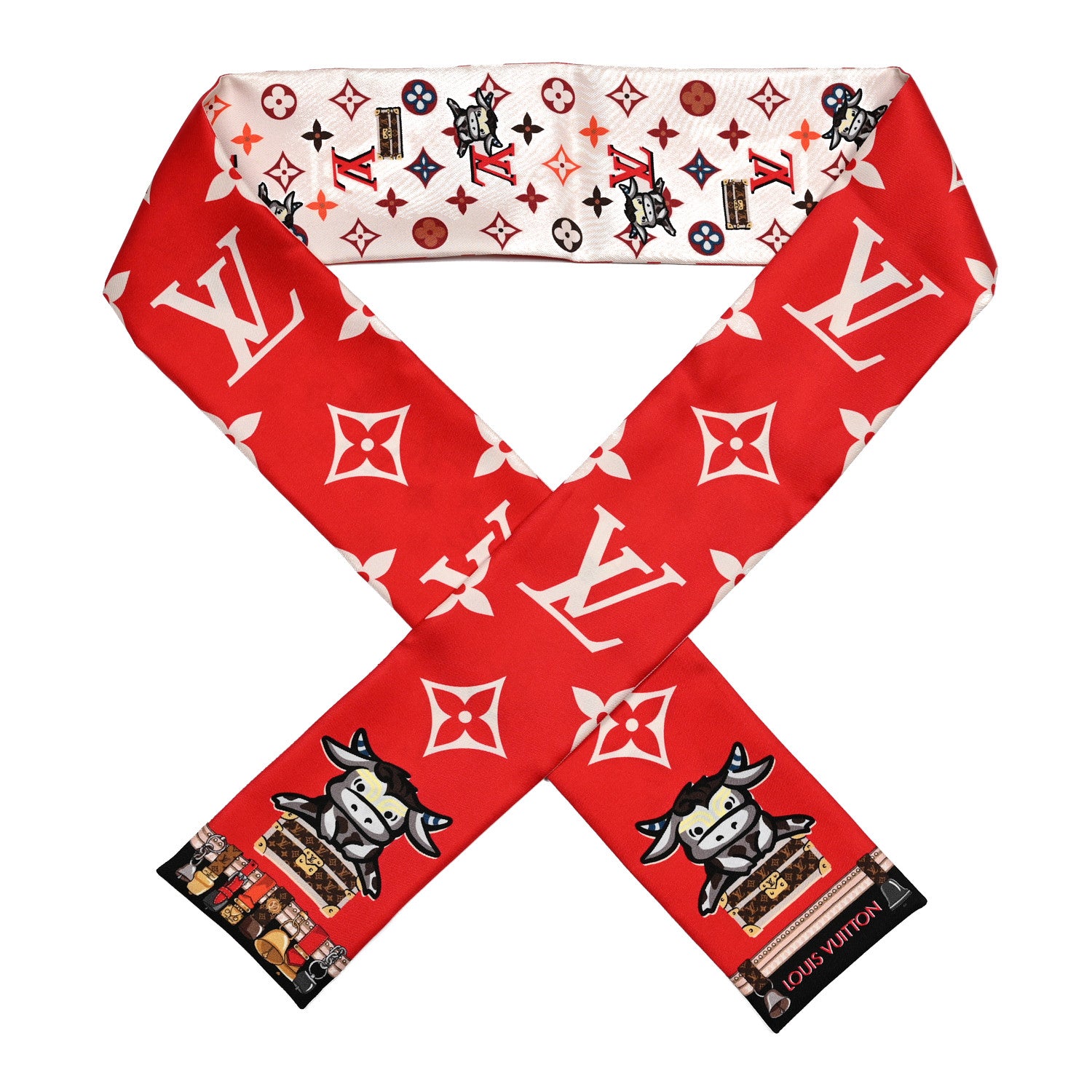 Louis Vuitton Silk Monogram Rodeo Bandeau Red 1 of 4