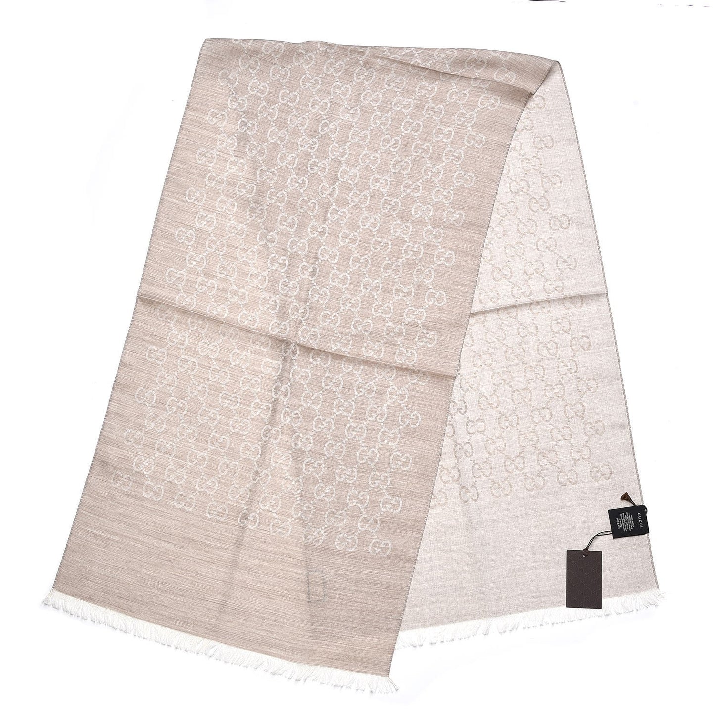 Wool Silk GG Monogram GGNat Scarf Sand