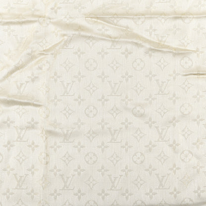 Louis Vuitton Silk Wool Monogram Shine Shawl Beige 3 of 4