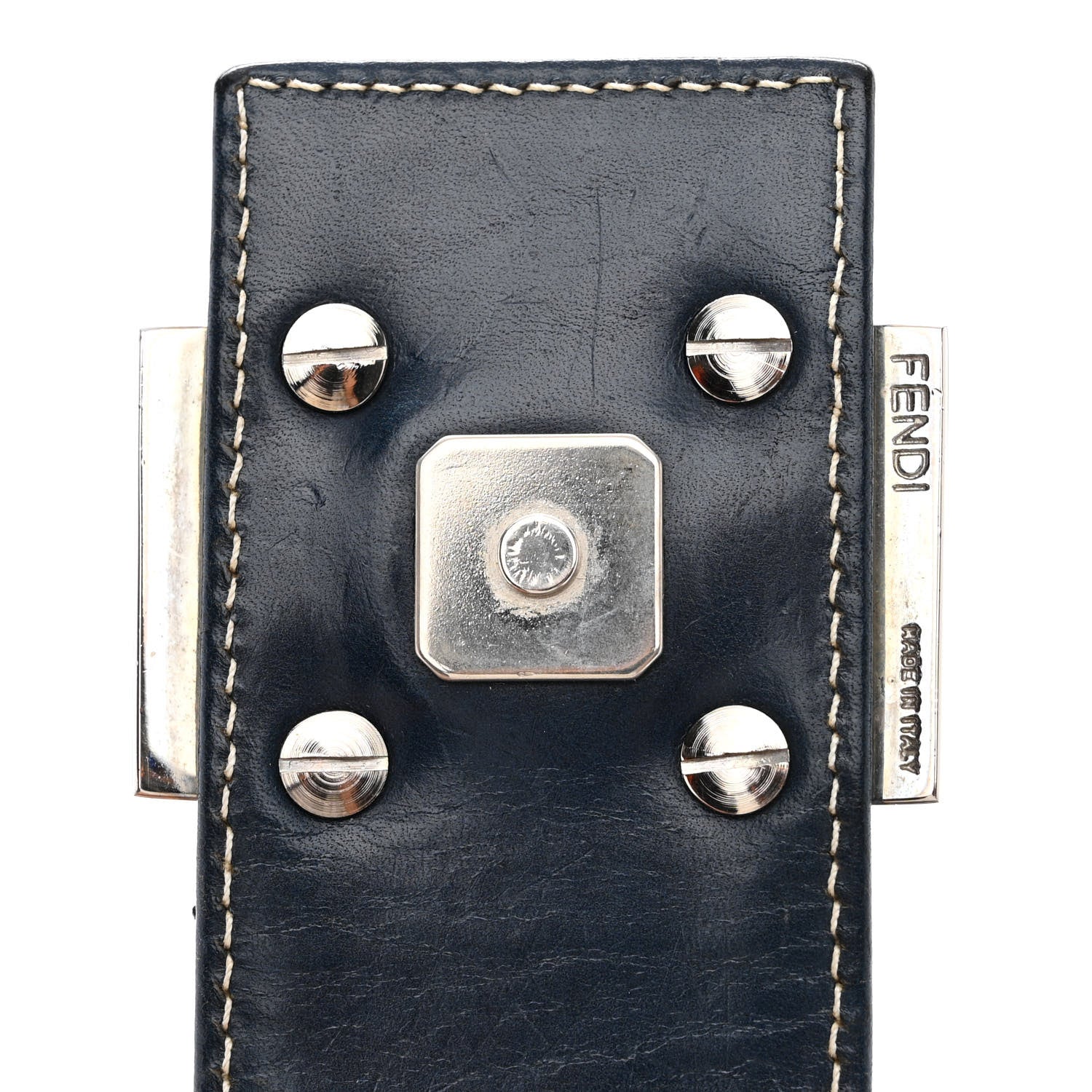 Fendi Zucchino Half Moon Baguette Navy Blue 10 of 11