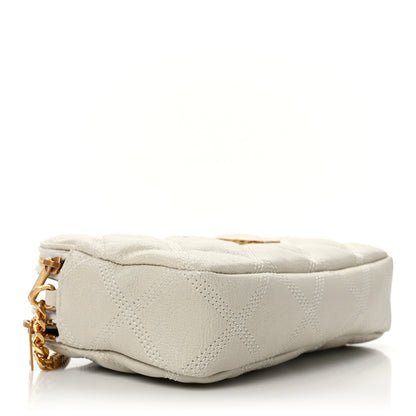 Saint Laurent Grained Lambskin Quilted Mini Becky Double Zip Bag Vintage White 4 of 9
