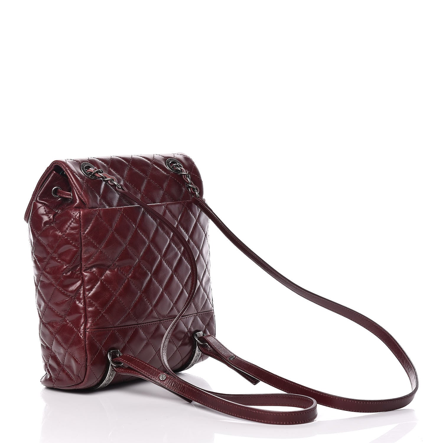 Chanel Glazed Calfskin Quilted Small Salzburg Backpack Burgundy 3 of 16