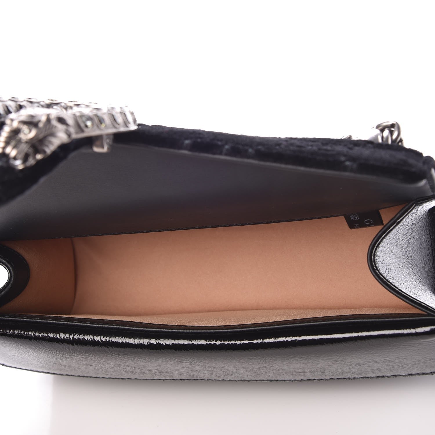 Gucci Velvet Skipper Crystal GG Monogram Small Dionysus Shoulder Bag Black Black Diamond 6 of 8