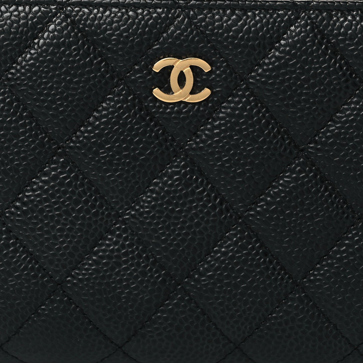 Caviar Quilted Large Gusset Zip Around Wallet Black