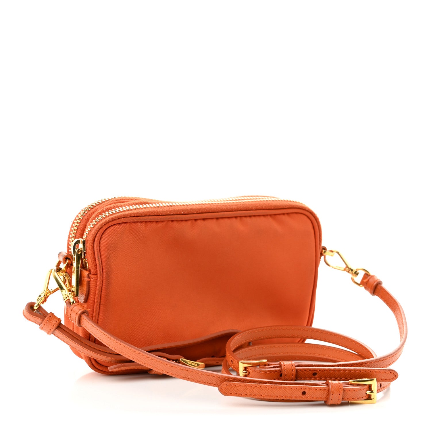 Prada Tessuto Nylon Mini Camera Crossbody Orange 3 of 12