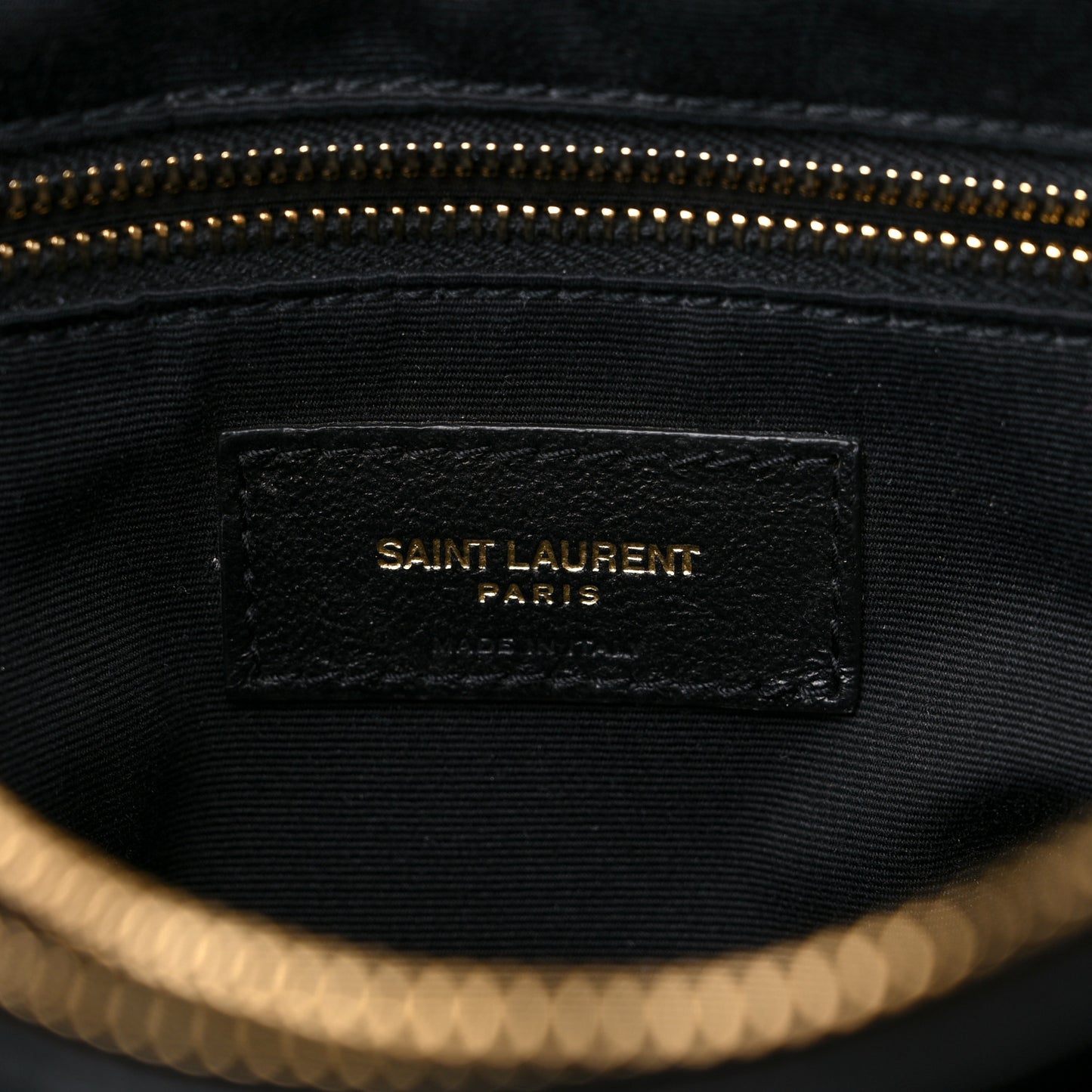 Calfskin Y Quilted Monogram Medium Loulou Chain Satchel Black