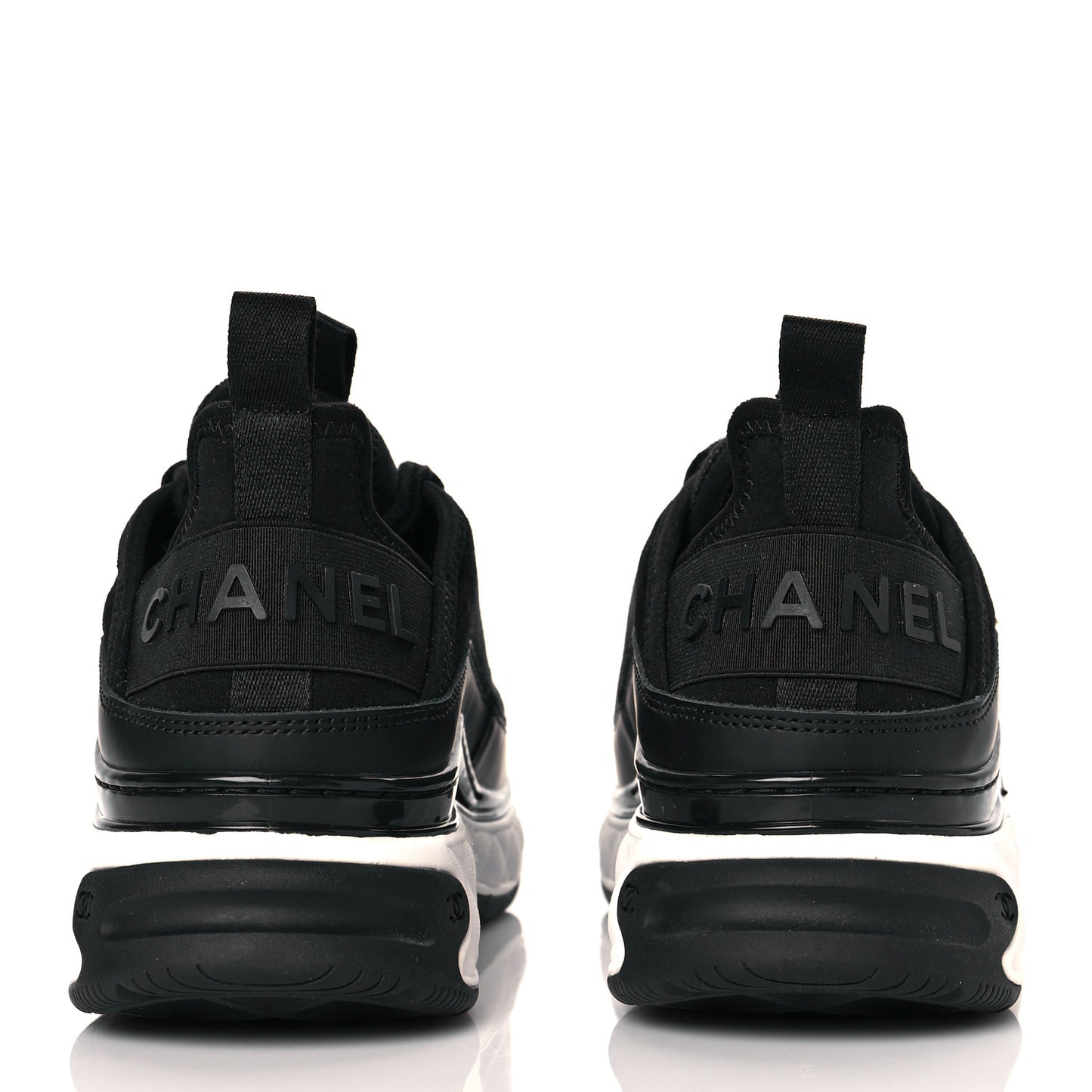 Velvet Calfskin Mixed Fibers CC Sneakers 36 Black