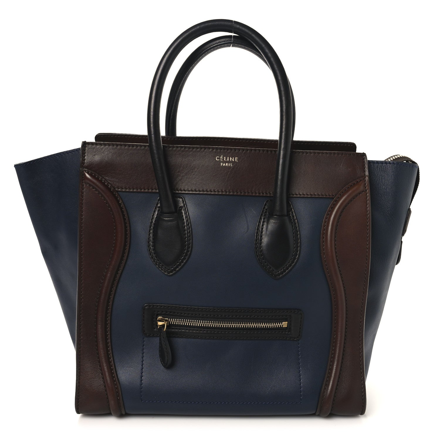 Celine Smooth Calfskin Mini Tri-Color Luggage Navy 1 of 14
