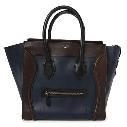 Celine Smooth Calfskin Mini Tri-Color Luggage Navy 1 of 14