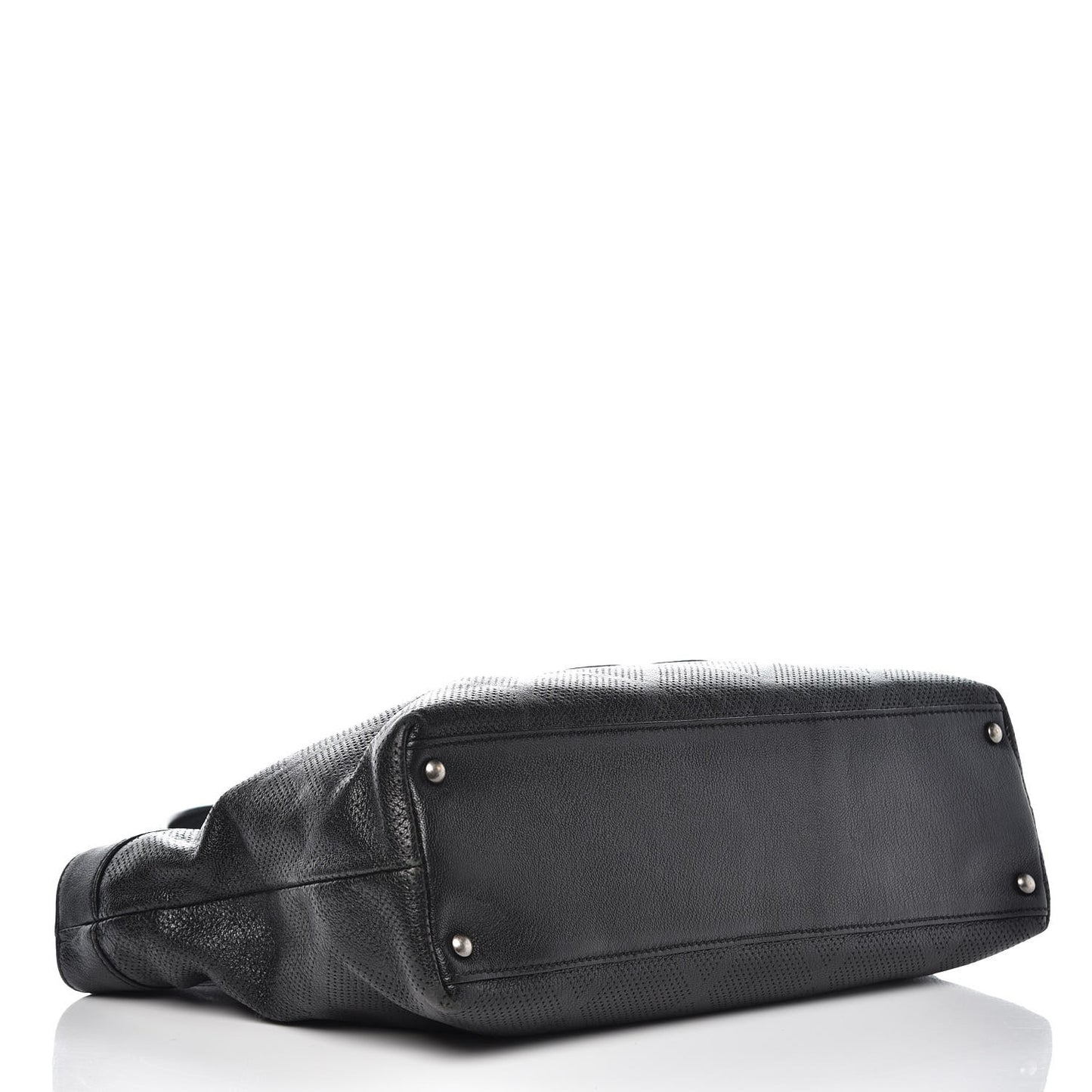 Goatskin Perforated Large CC Tote Black