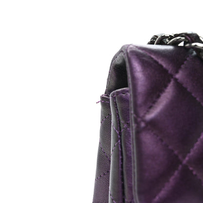 Chanel Iridescent Lambskin Quilted Mini Rectangular Flap Dark Purple 14 of 14