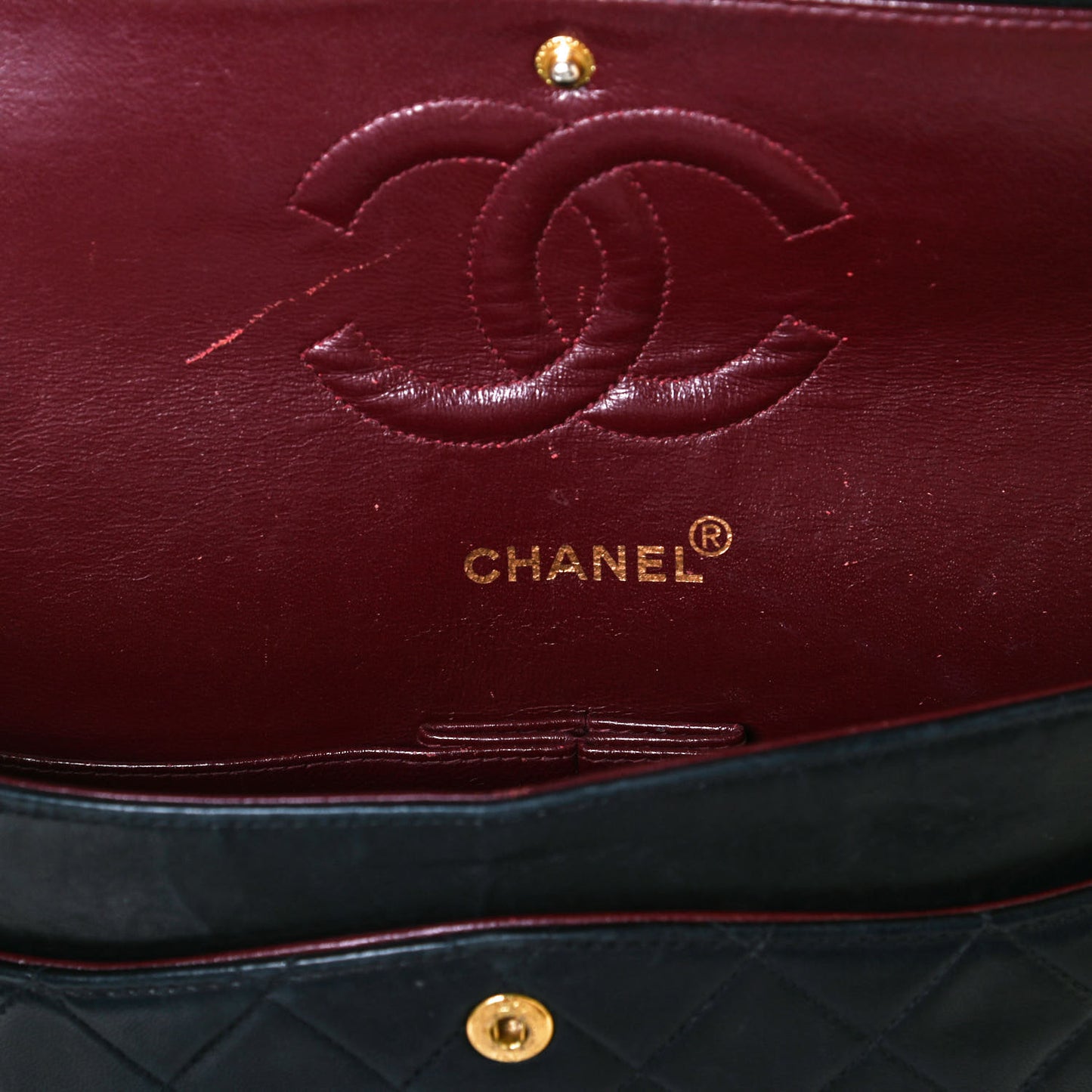 Lambskin Quilted Small Double Flap Black