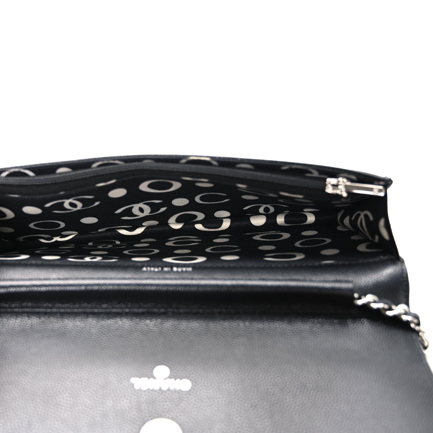 Chanel Caviar Quilted Coco Chanel Logo Clutch With Chain Flap Black 5 of 11