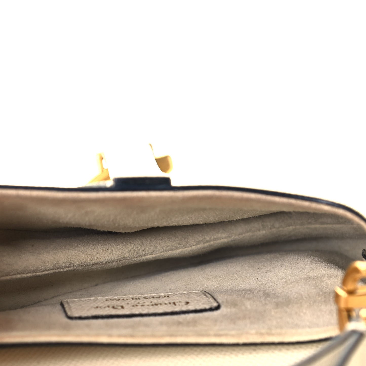 Grained Calfskin Mini Saddle Bag White