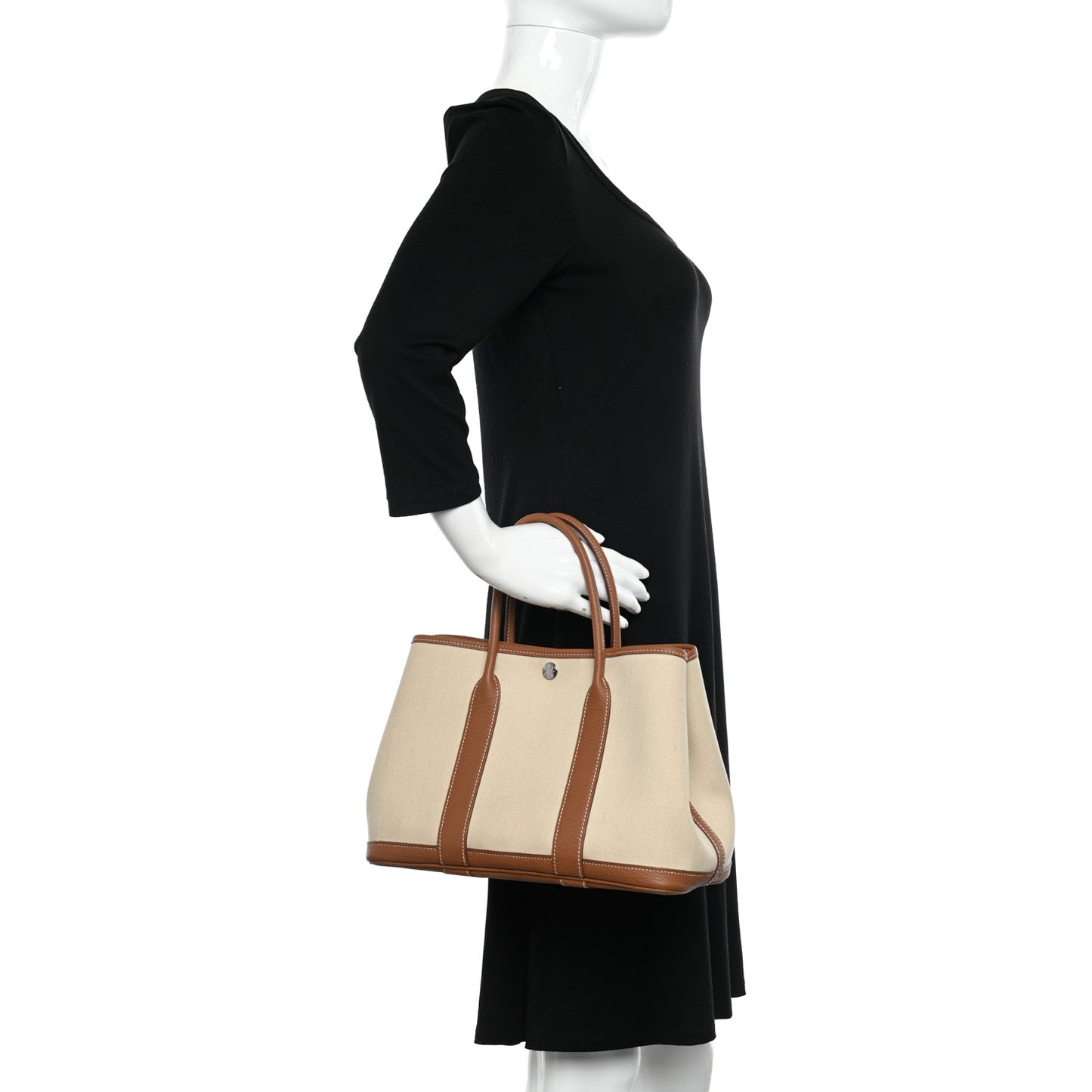 Grand Chevron Weave Negonda Garden Party 30 TPM Tote Craie Gold