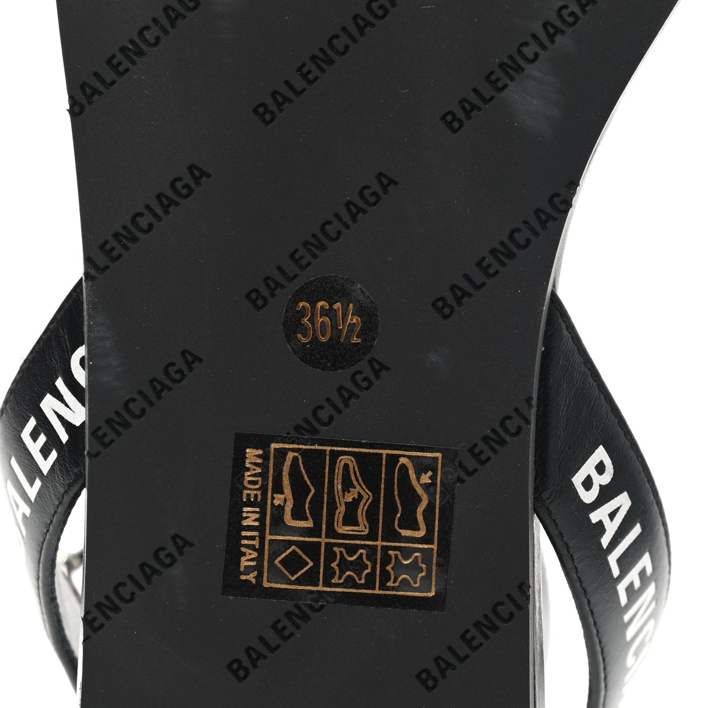 Calfskin Allover Logo Flat Sandals 36.5 Black White