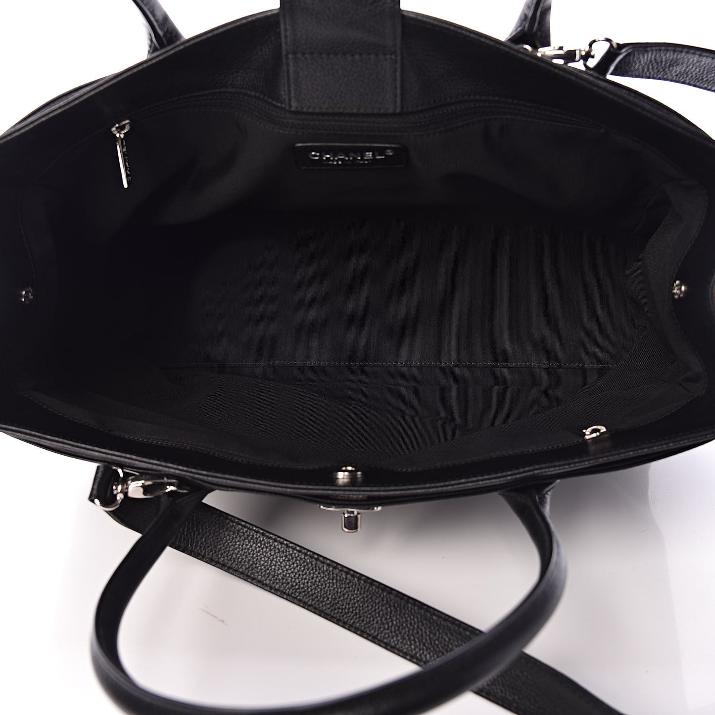 Calfskin Cerf Executive Shopper Tote Black