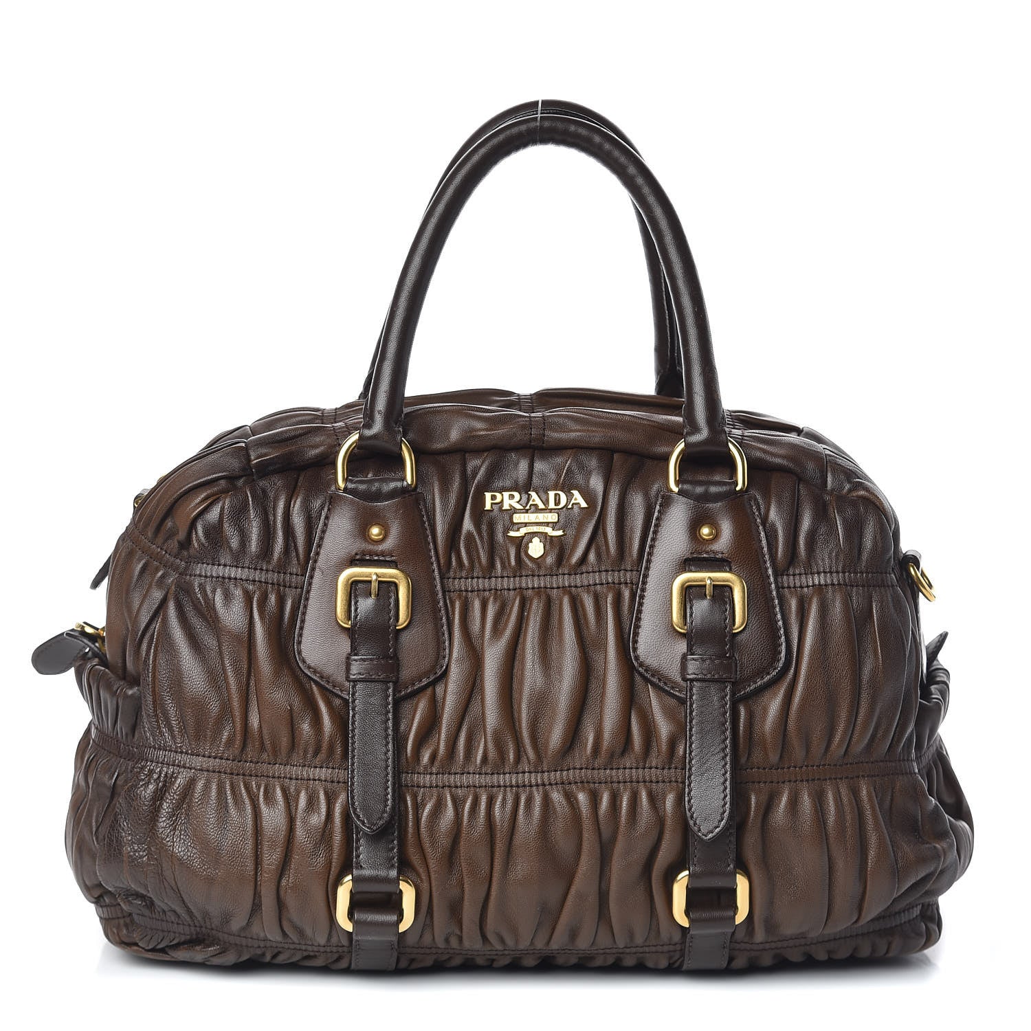 Prada Nappa Gaufre Dome Satchel Noce 1 of 10
