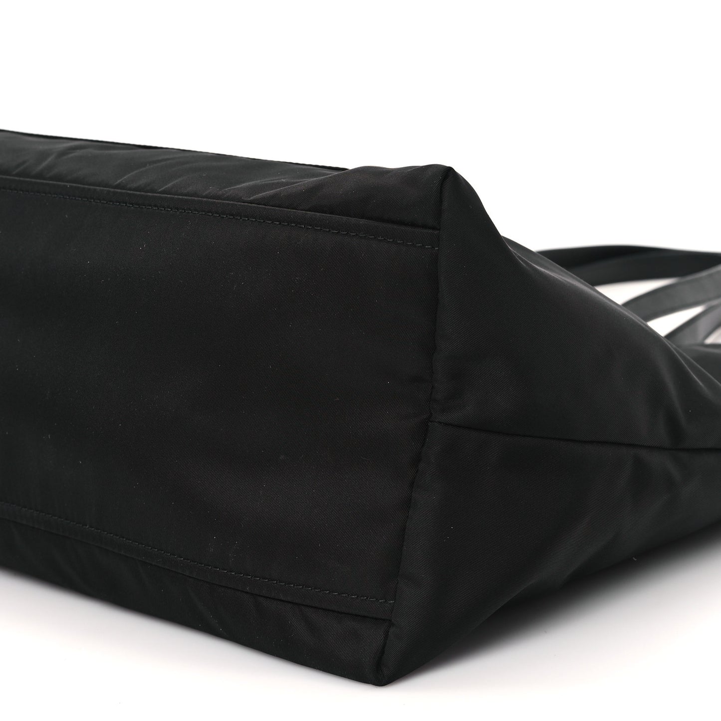 Tessuto Nylon Saffiano Shopping Tote Black