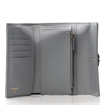 Chanel Lambskin Quilted Medium Boy Flap Wallet Grey 5 of 8