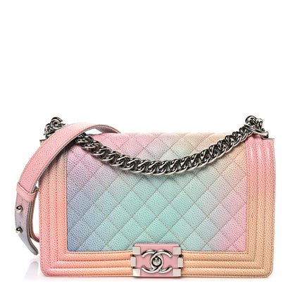 Chanel Caviar Quilted Medium Cuba Rainbow Boy Flap Multicolor 1 of 9
