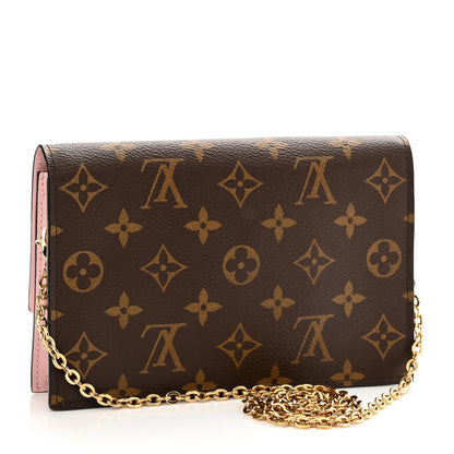 Louis Vuitton Monogram Flore Chain Wallet Rose Ballerine 2 of 9