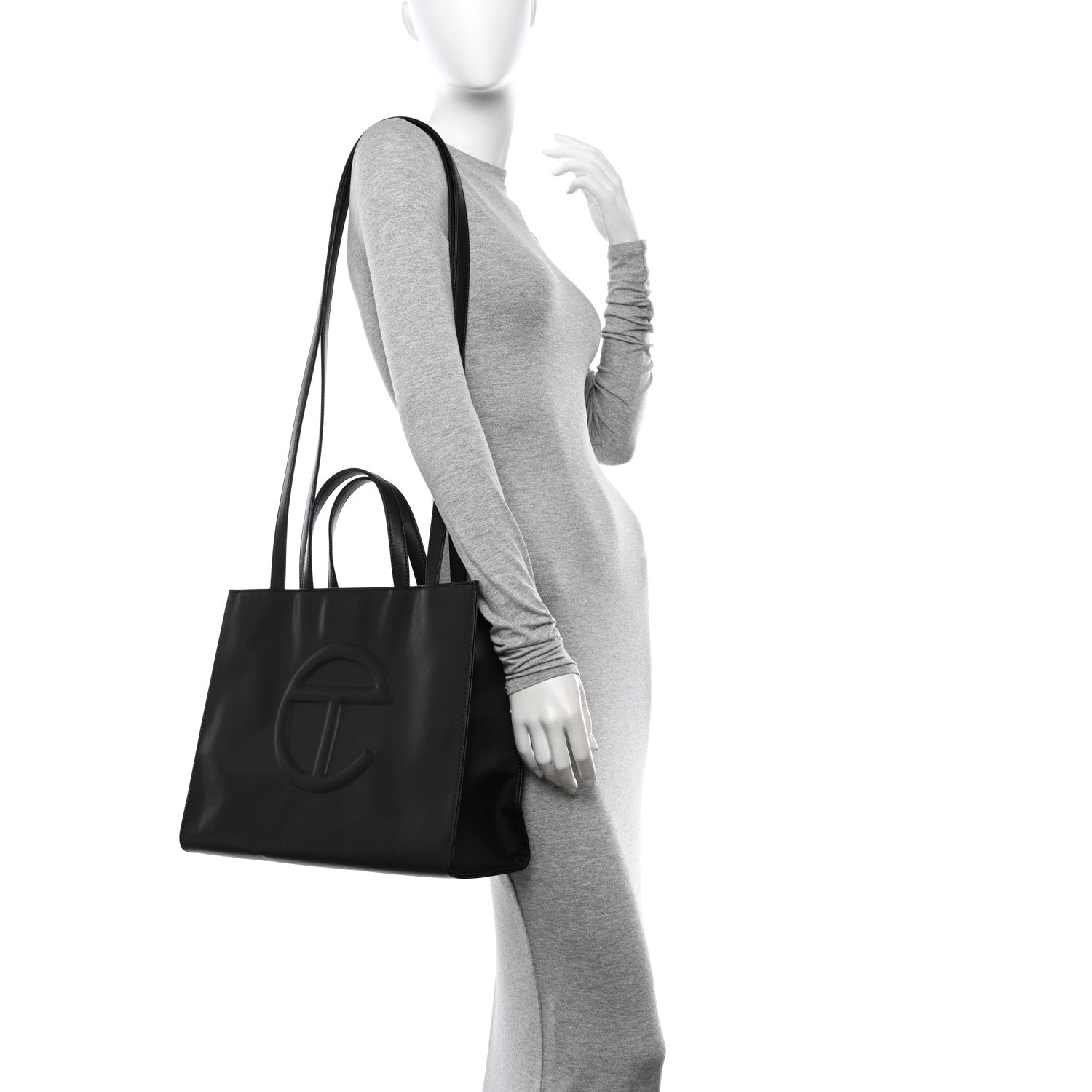 Telfar Vegan Leather Medium Shopping Bag Black 2 of 10